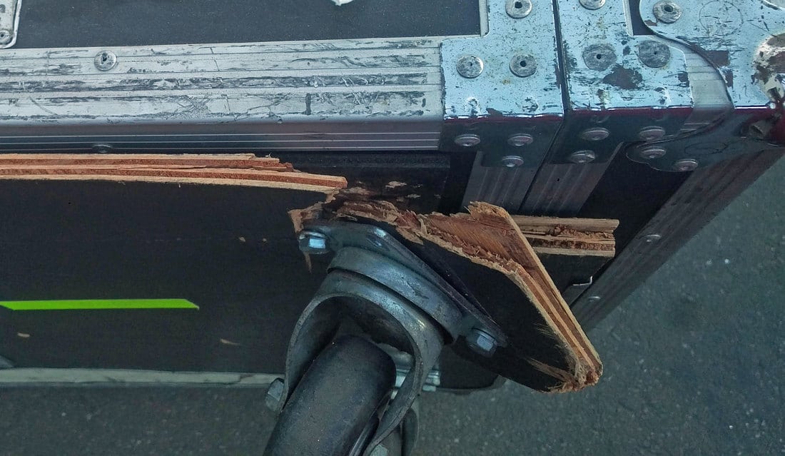 broken piece of road case